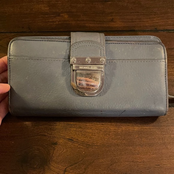 Michael Kors Blue Leather Wallet